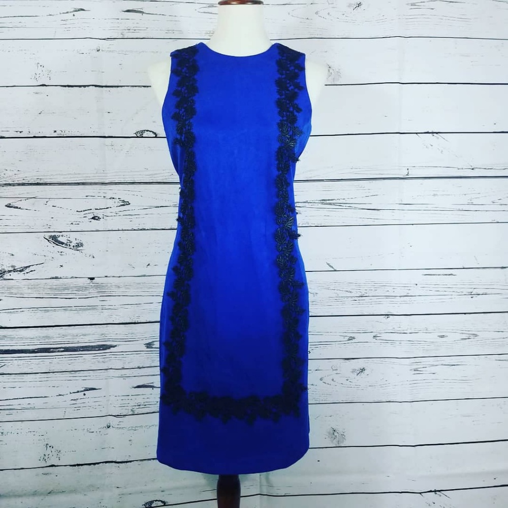NEW Calvin Klein Suede Royal Blue Dress